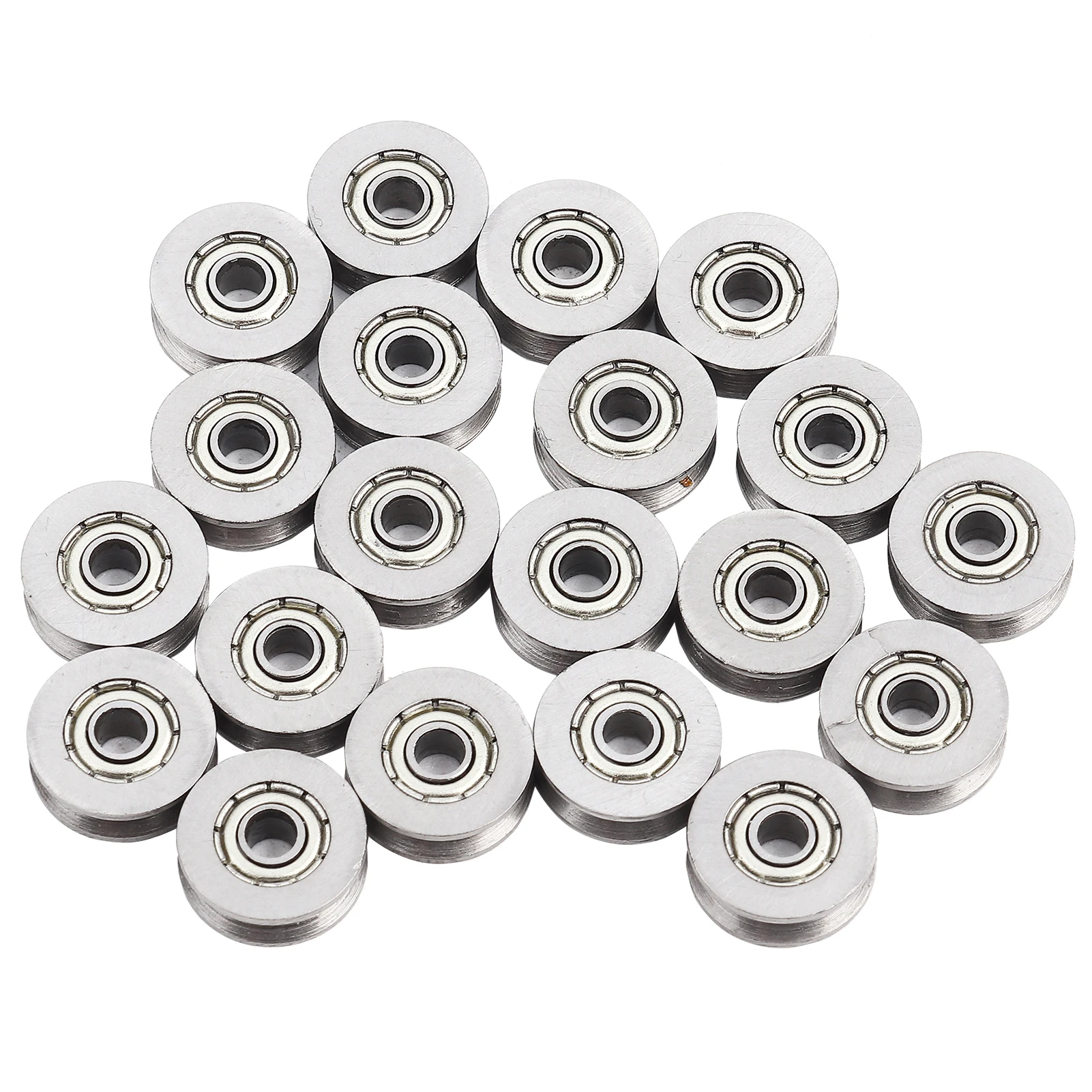 V Groove Bearing, 20pcs V623ZZ V Groove Ball Bearing Pulley For Rail Track Linear Motion System 3x12x4mm