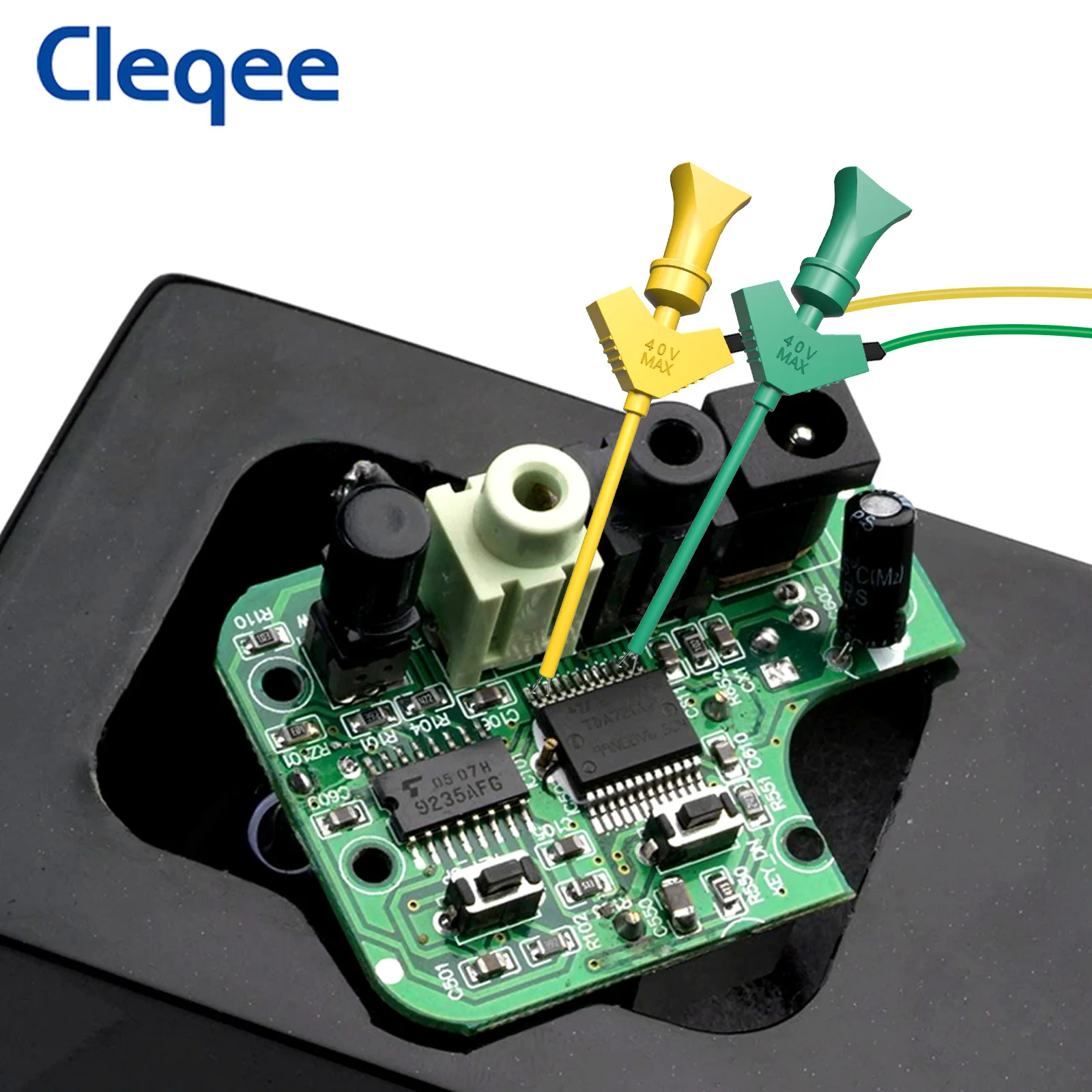 Cleqee-Kit de Cables de prueba de gancho P1512D Mini SMD IC, cable de puente de silicona, 26AWG, Cables Dupont para analizador lógico