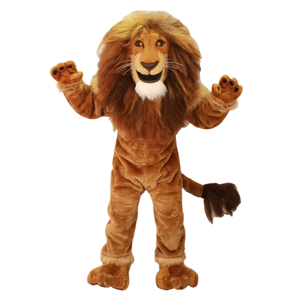 Power Male Lion King Mascot Costume Adult Size Wild Animal Theme Carnival Party Cosply Mascotte Suit Fancy Dress SW997