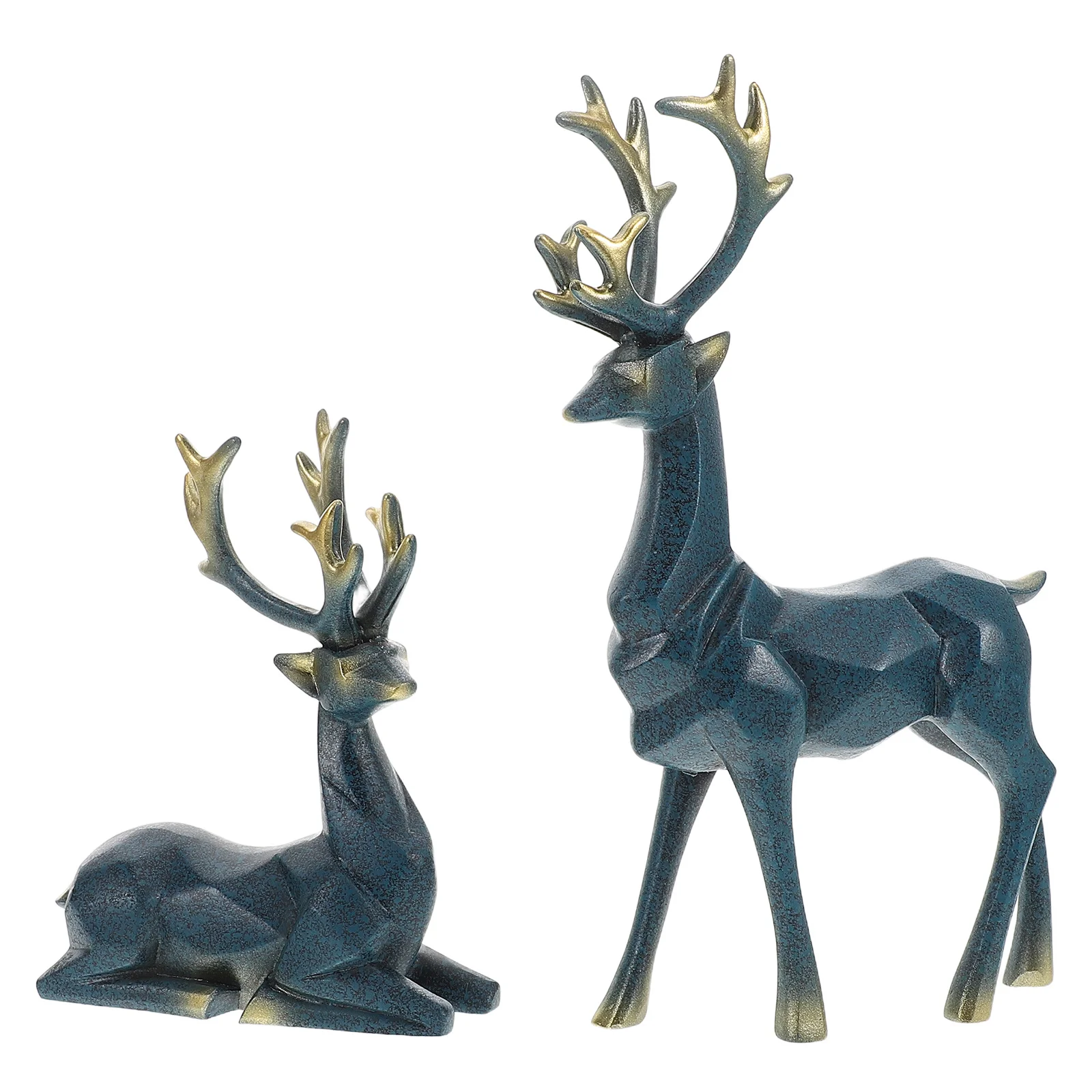 

2pcs Nordic Reindeer Figurines Modern Resin Deer Statue For Living Room Christmas Decoration Room Decor Small Reindeer Table