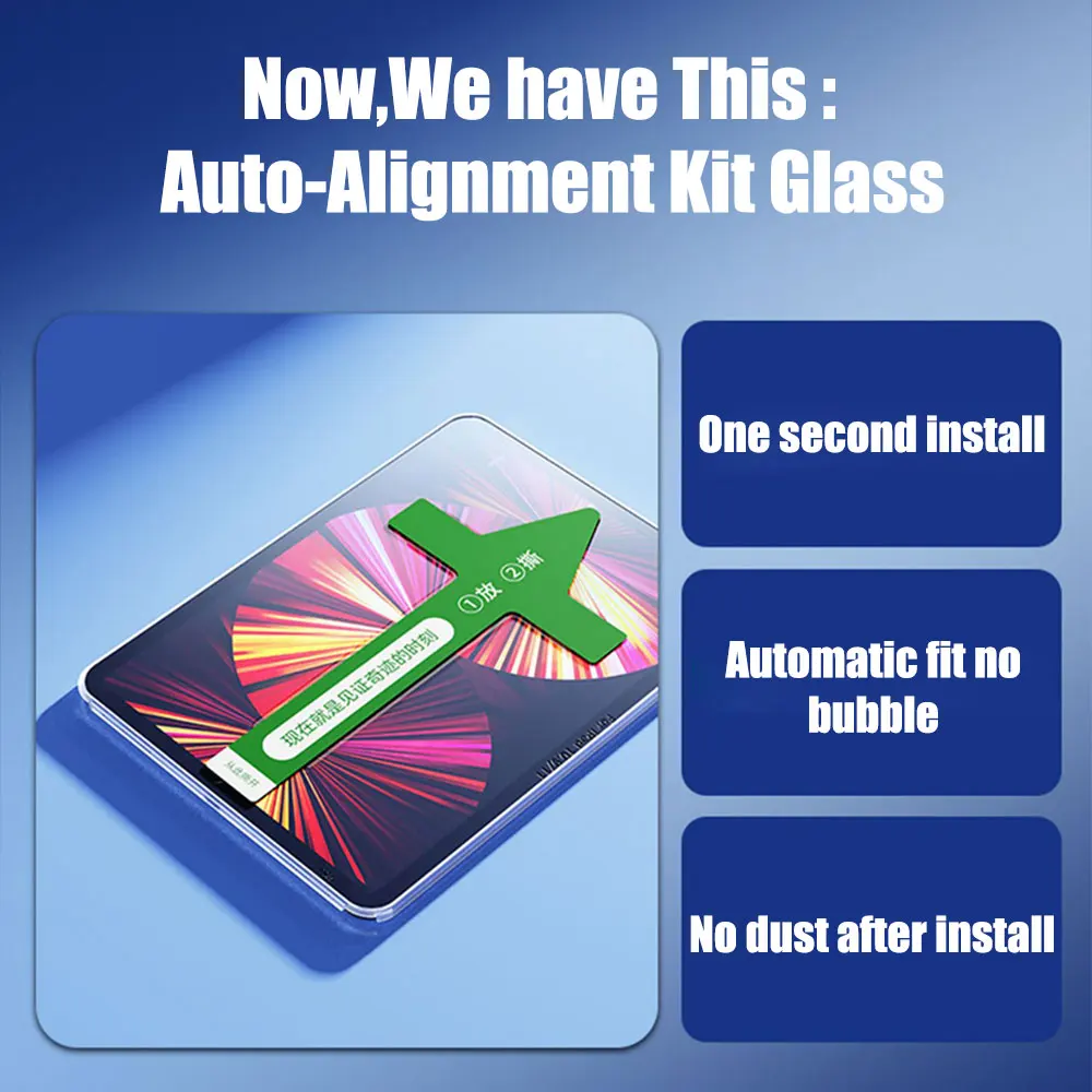 Auto alignment souprava temperované sklo pro Ipad pro 11 12.9 10 9 8 7 vzduch 5 4 3 2 13 obrazovka ochránce pro Ipad mini 6 5 4 gen th filmovat