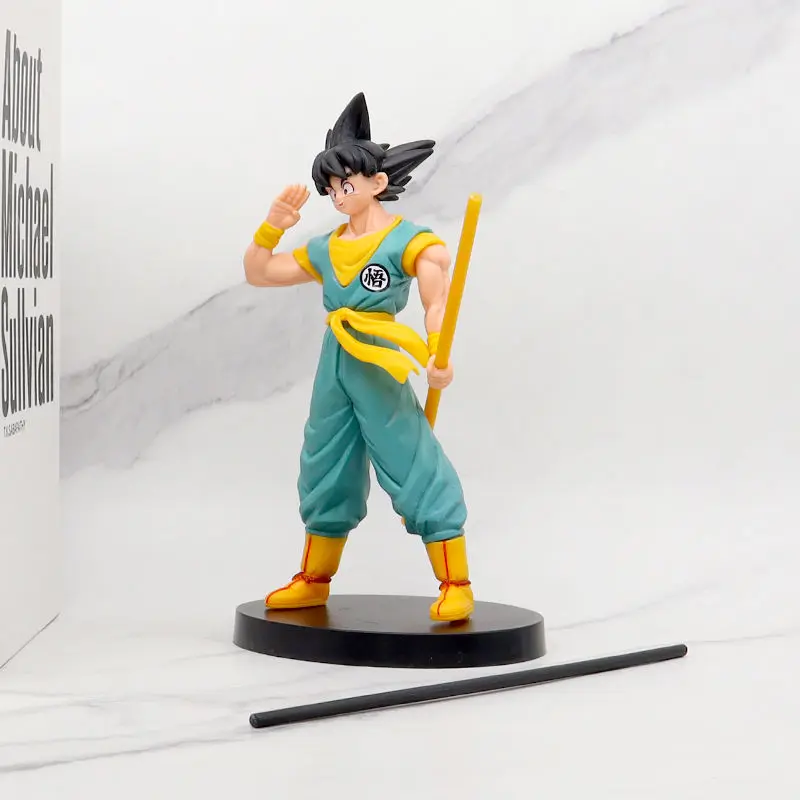 لعبة دراغون بول سلسلة جوكو بوي كارتون أنيمي شخصية سطح المكتب سيارة جمع نموذج لجسم الذهب هوب عصا عصا هدية مزخرفة