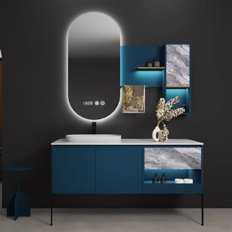 

Customized light luxury bathroom cabinet high-end oak washstand French simple bathroom washbasin cabinet combination