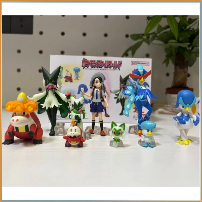 Bandai Pokemon Scale World Paldea Region Scarlet Violet Sprigatito Floragato Fuecoco Crocalor Action Figure Model Toy Gift