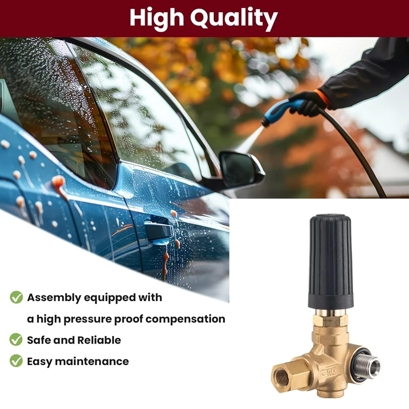 Pure Copper Valve Upgraded 250bar 3625psi Pressure Washer Pump Regulating Valve Spray for Car Washer Mashine