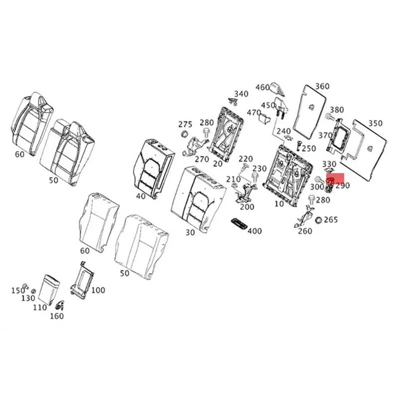 NEW HOT In Stock-Car Rear Seat Backrest Lock Bracket Housing For A-Class W176 C117 X156 A180 CLA200 14-20 Fitment