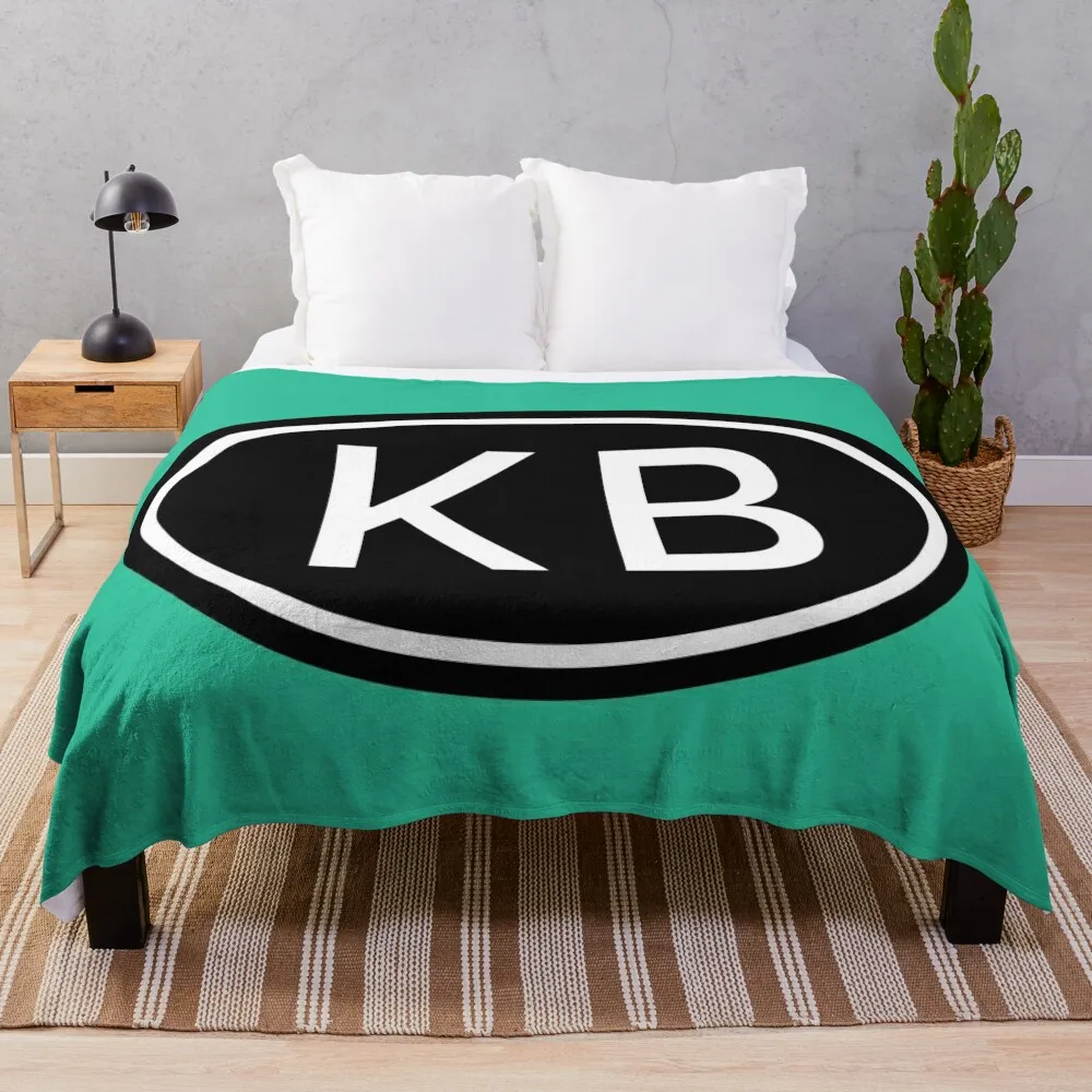 

KB Initials Monogram Oval White Letters Throw Blanket Thin Summer Blankets