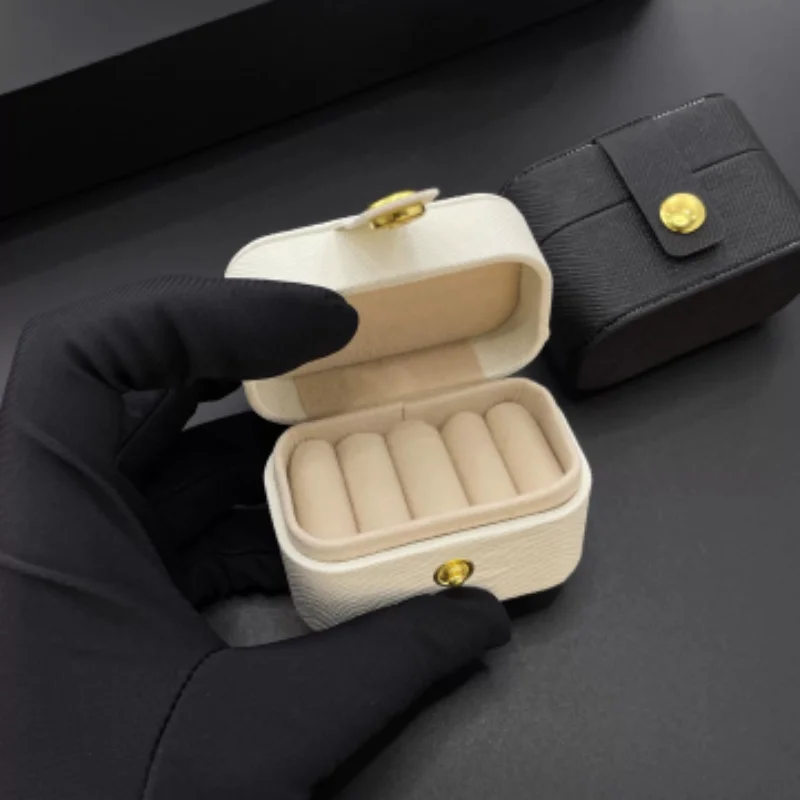 Leather Portable Jewelry Box Desktop Travel Case Earrings Stud Earrings Jewelry Accessories Packaging Display Storage Holder
