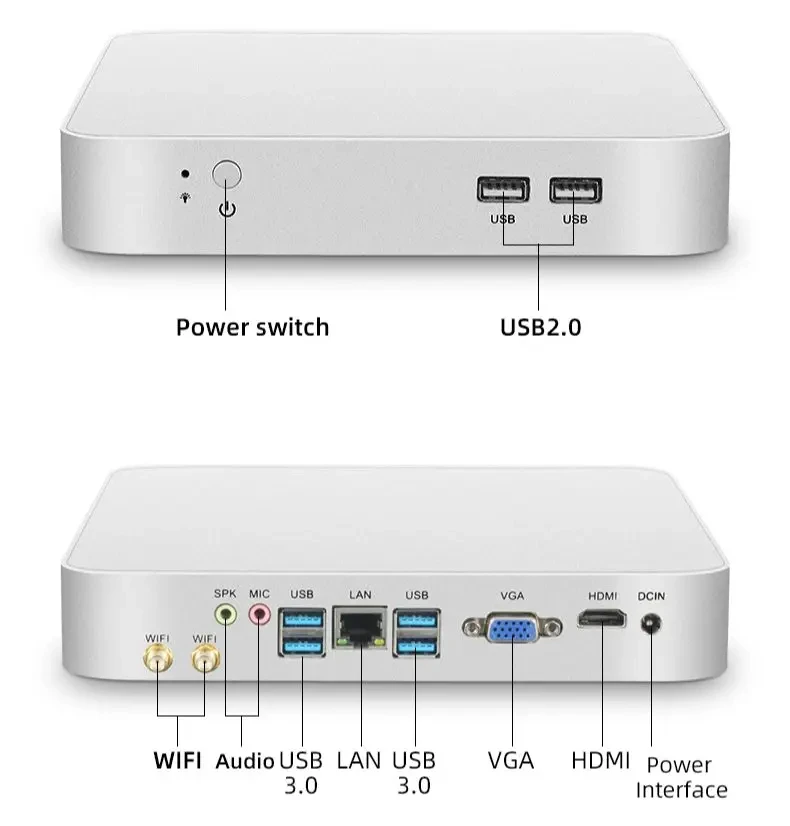 HelorPC-Mini PC Intel Core, I7-1255U, I3-1315U, I5-1335U, I7-1355U, DDR4, Dual Display, Suporte Win10, 11Linux Firewall, Computador Office