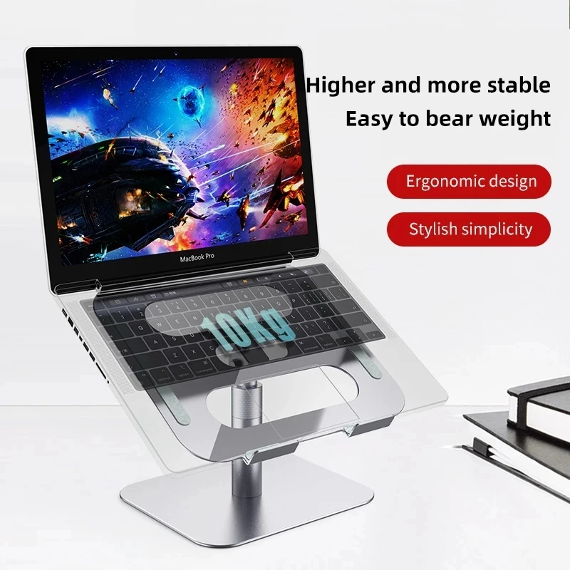 Laptop stand bracket bracket suspended standing desktop lift adjustable heightening frame aluminum alloy cooling base projector