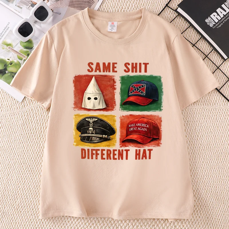 Same Shit Different Hat T Shirt Cotton Short Sleeve Printed Tshirts Casual Round Neck Printed Tshirts Men Women Clothes - view 4