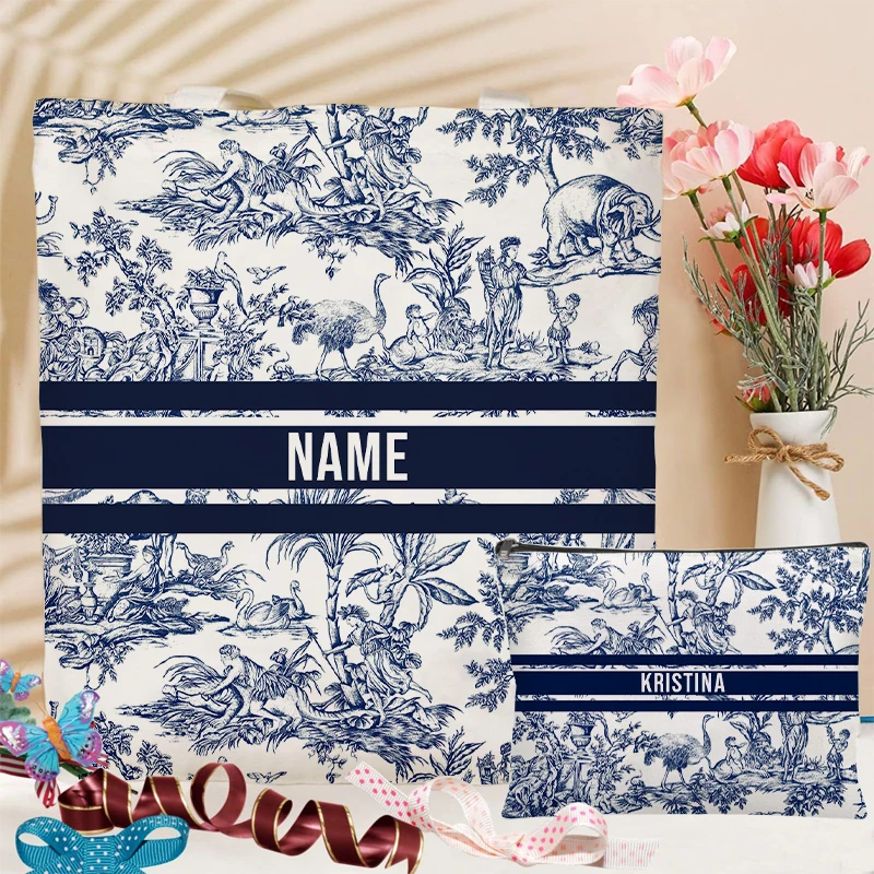 Saco de maquiagem personalizado para senhoras Tote Handbag Set Presentes de dama de honra de casamento de luxo Organizador de cosméticos de viagem