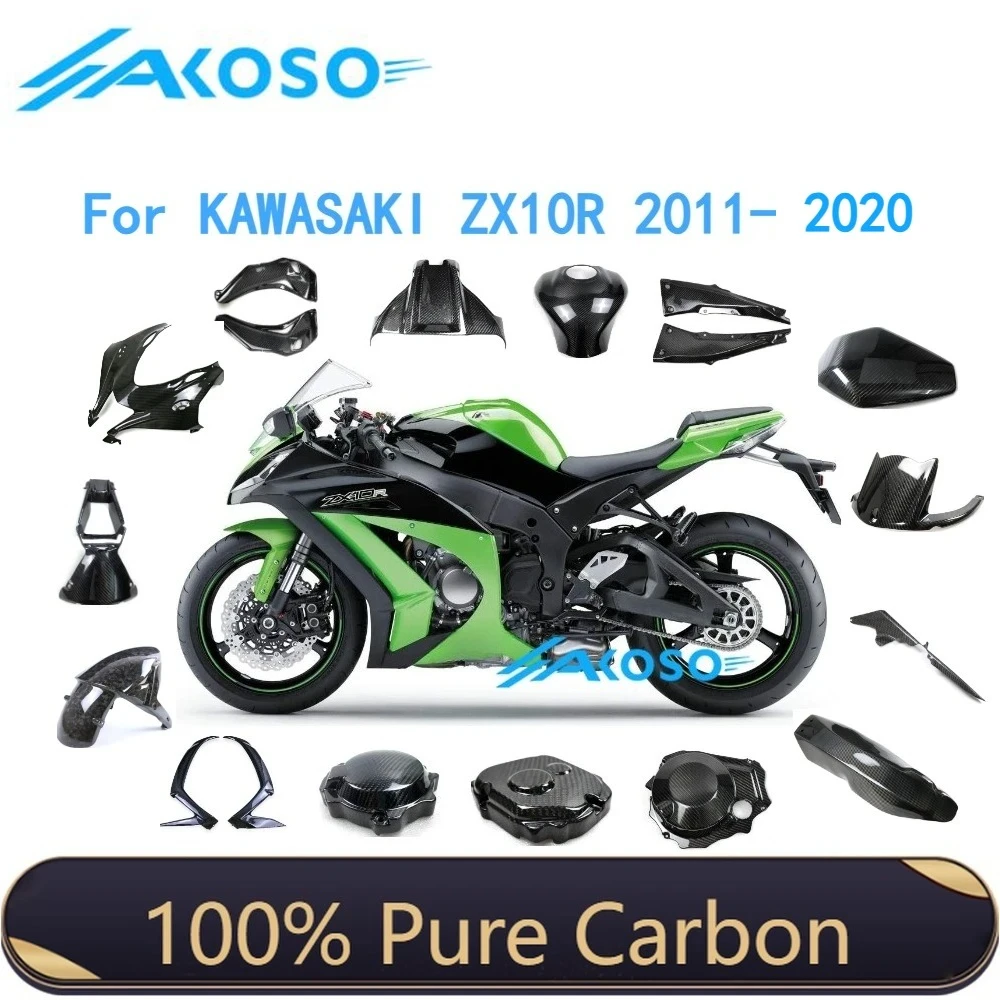 

For Kawasaki ZX10R 2011 2012 2023 2014 2015 2016 2017 2018 2019 2020 3K Full Dry 100% Carbon Fiber Motorcycle Body Fairings Kit