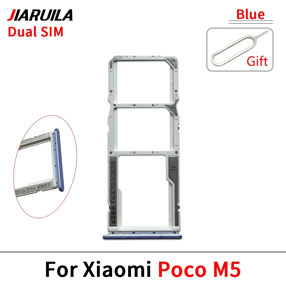 For Xiaomi Poco M5 M5S M6 Pro 4G 5G Sim Card Tray SIM Card Slot Micro SD Card Reader Holder Replacement Parts