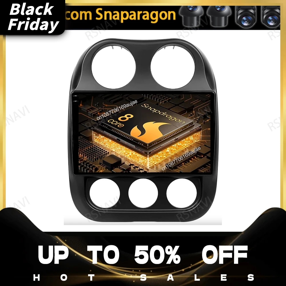 Android 15 Car Radio For JEEP Compass Patriot 2011 - 2017 4G LTE Viedo Player DSP BT Navigation Head Unit GPS DVD 5G WIFI QLED