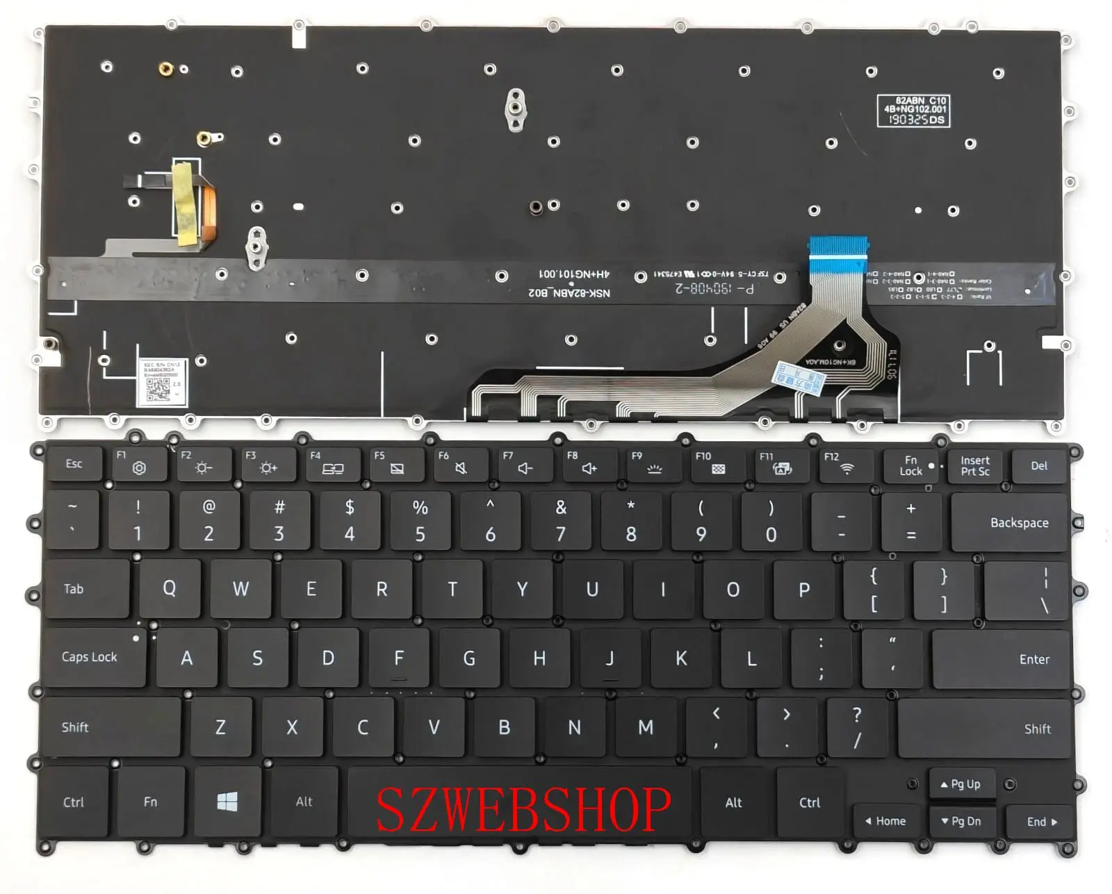 

New Laptop Keyboard For Samsung NP930MBE 930MBE NP930MBE-K05US BA59-04382A backlit US black
