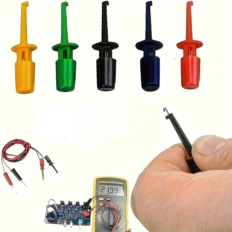 Mini Single Test Hook Clip Test Probe For Electronic Testing IC Grabber Small Size Round Crocodile Clip Hook Test Clip