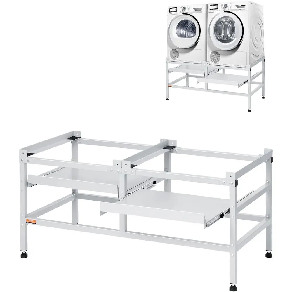 

Washing hine Stand, 48.5x25-Inch Washer Laundry Pedestal, 590LBS Load acity Washer And Dryer Pedestal Base with Double Trays, 4
