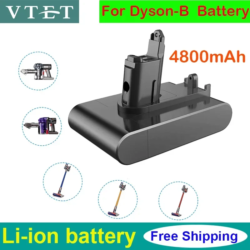 2024 Type-B Battery 22.2V 4800mAh Li-ion Vacuum Battery for Dyson DC35 DC45 DC31B DC34 DC44 Animal DC56 DC57 (Only Fit Type B)