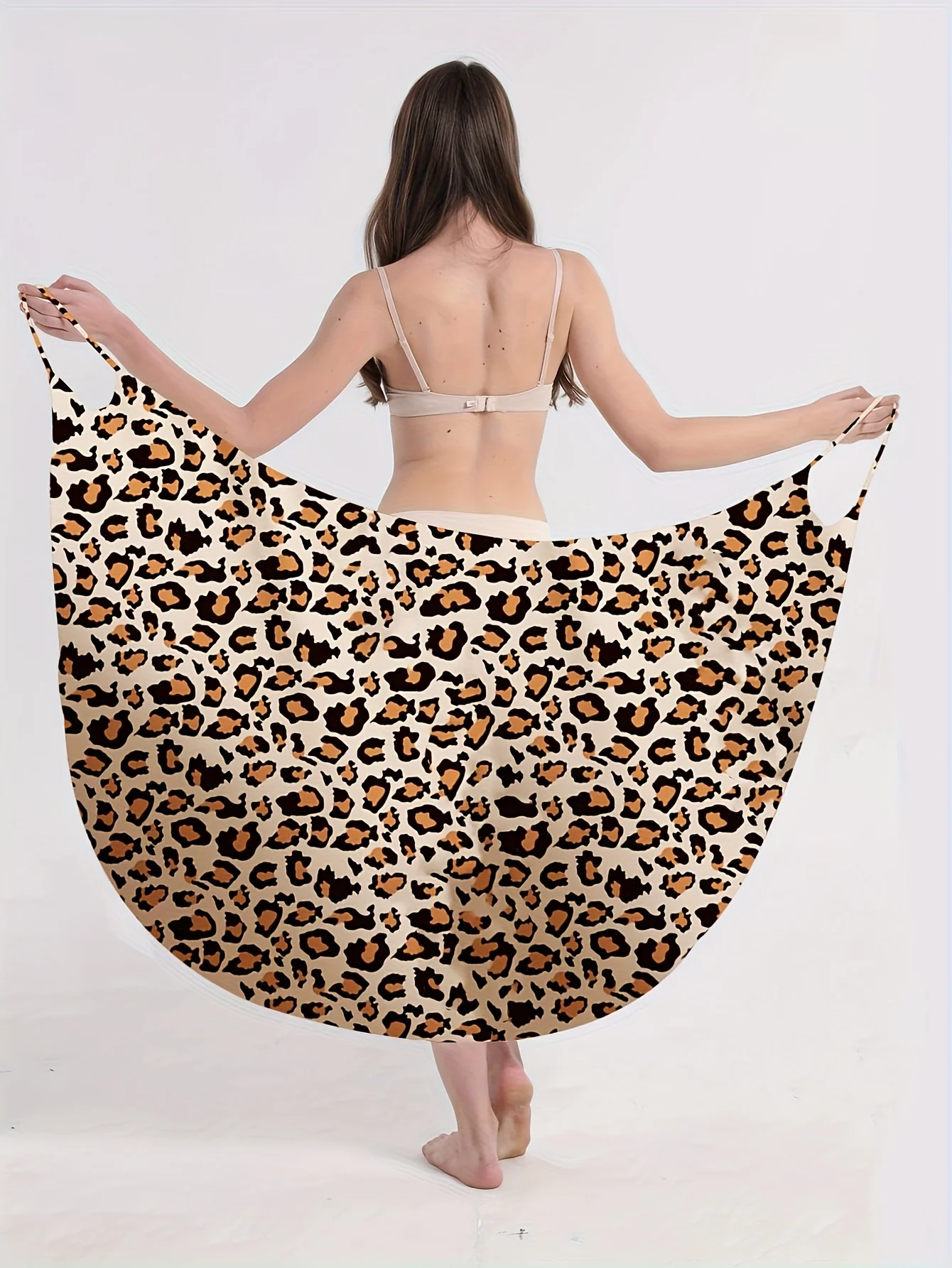 Regular Size Women's Elegant Floral Pattern V-Neck Backless Cami Dress