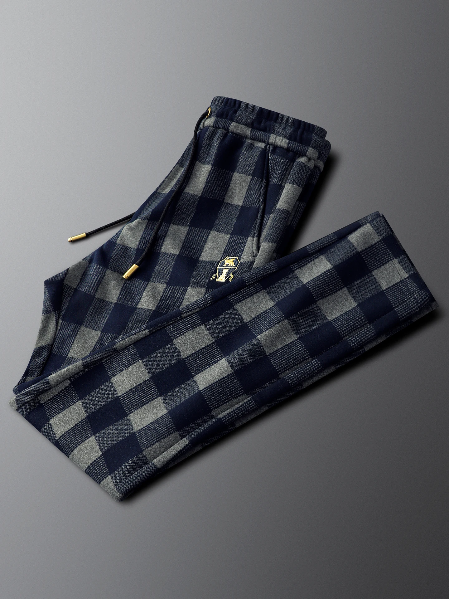 

Blue ey Plaid Men's Slim Straight Casual Pants Elastic Waist Sports Trousers Autumn Winter New Sle Comfortable Stretchy S...