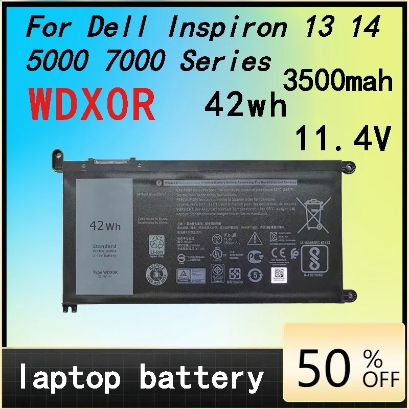 

WDX0R 3500mah Laptop Battery for Dell Inspiron 13 14 15 17 5368 5567 5570 7378 7579 Series WDXOR 3CRH3 T2JX4 Replacement Battery