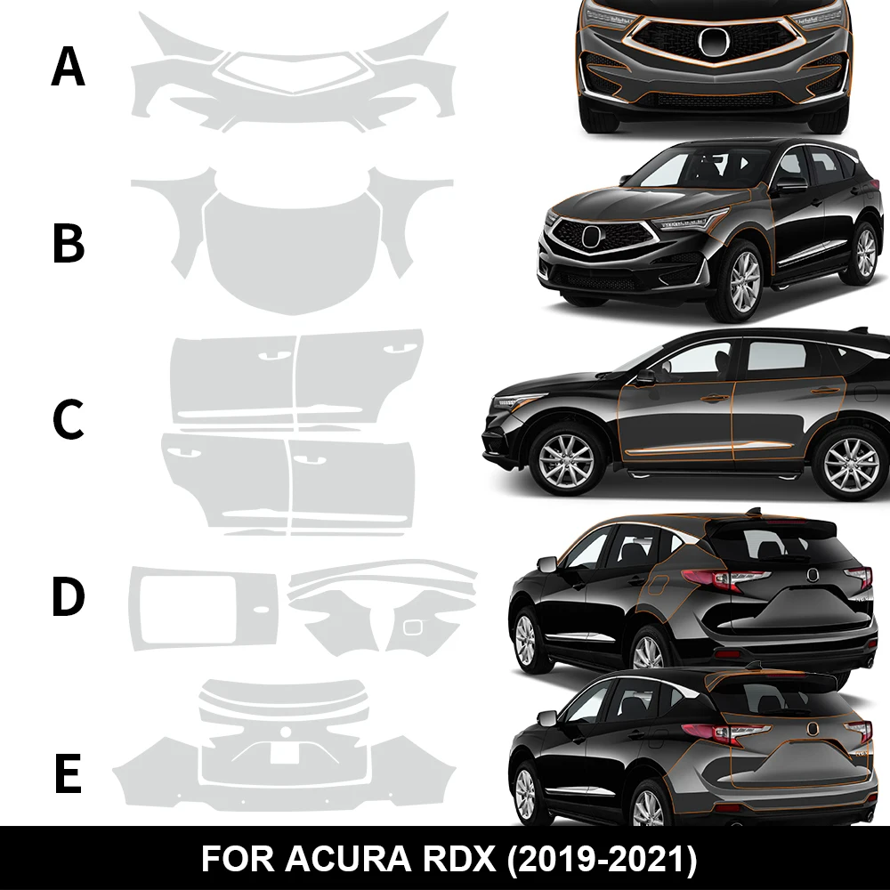 

Tpu Transparent for Acura Rdx 2019 2020 2021 Car Exterior Original Paint Protection Film Anti-Scratch Kit Pre Cut Ppf Sticker