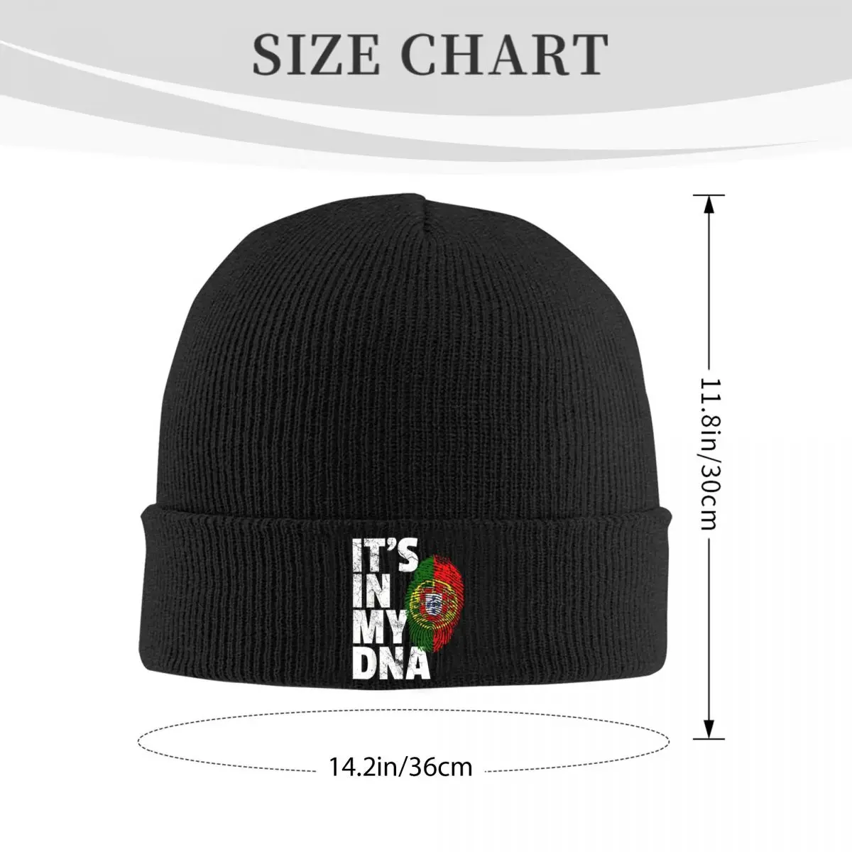 IT'S IN MY DNA Portuguese Portugal Flag Beanie Hats Bonnet Hats Female Male Y2K Cool Hippie Skullies Beanies Spring Warm Caps