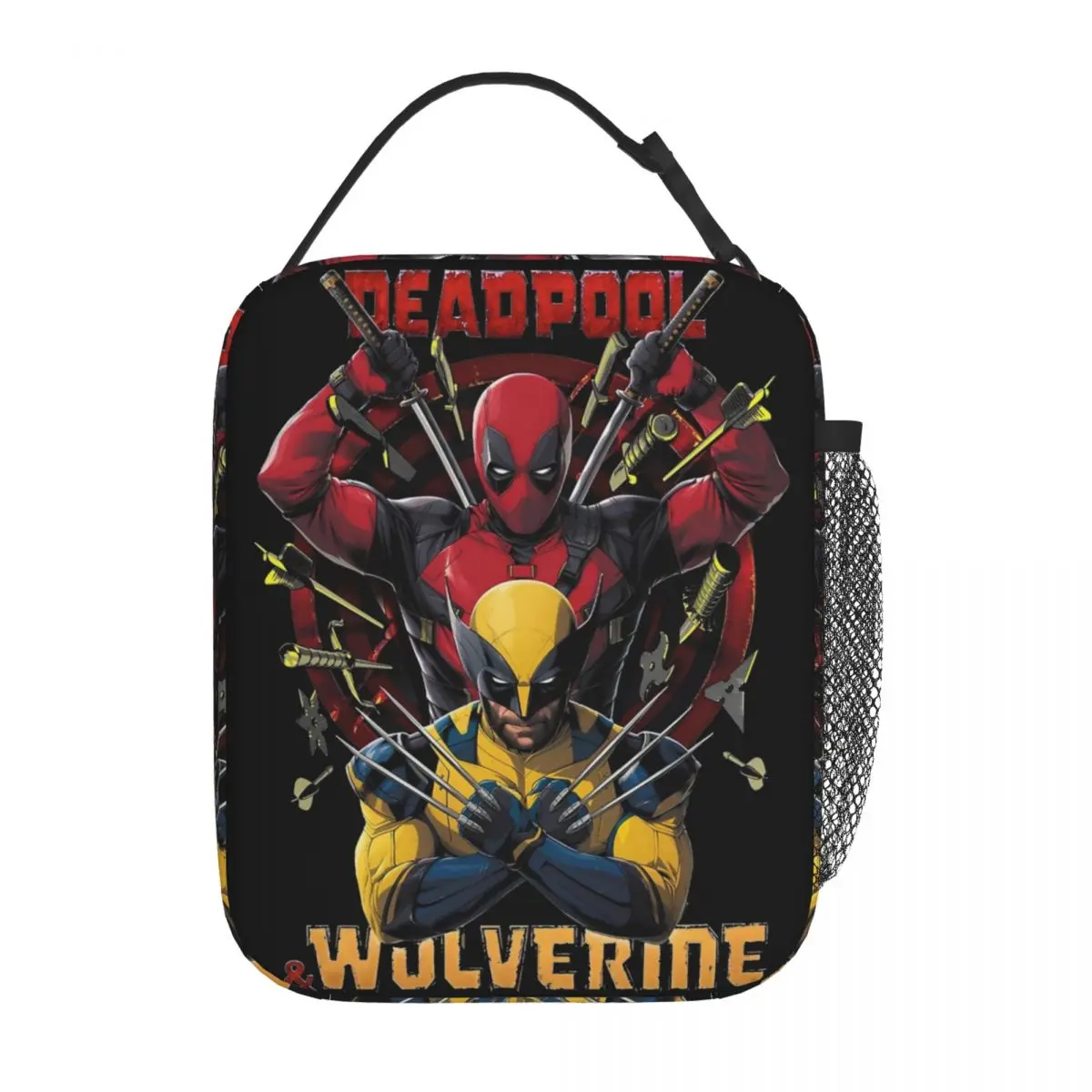 D & W Deadpool Superhero Insulated Lunch Bag Thermal Meal Container Leakproof Tote Lunch Box for Men Women Office Picnic