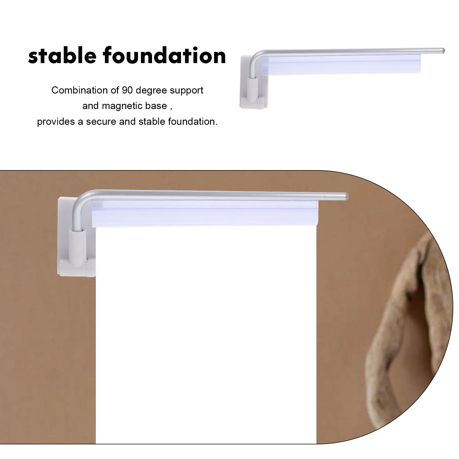 Magnetic Sign Holder Wall Mount Display Bracket Magnets for Shelves Stand Hanging Rod Base