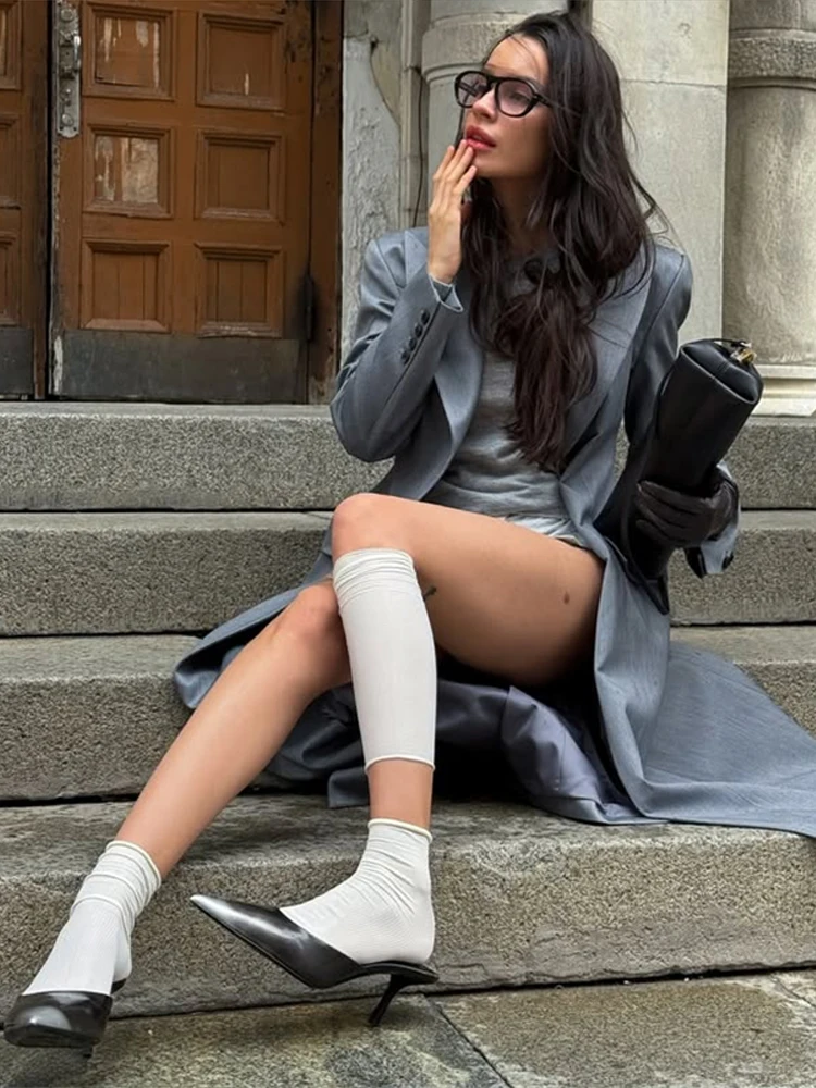 

Женский элегантный длинный пиджак с застежкой на талии, официальная офисная приталенная куртка на заказ, осенне-зимняя элегантная верхняя одежда, наряд