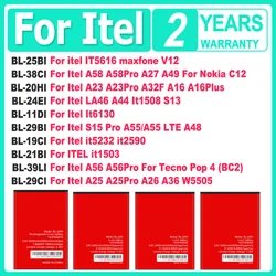Battery For itel maxfone V12 A16 A26 A27 A23 A44 A36 A49 A55 A56 A58 A25 A32F IT5616 it5232 It6130 it1503 BC2 Pro Plus Nokia C12