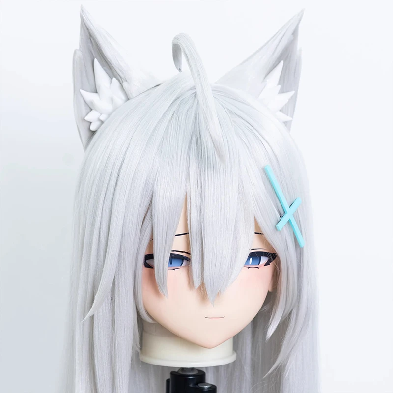 Customize Character Crossdress Female/Girl Resin Full Head With Lock BJD Mask Cosplay Japanese Anime Game Role Kigurumi Mask