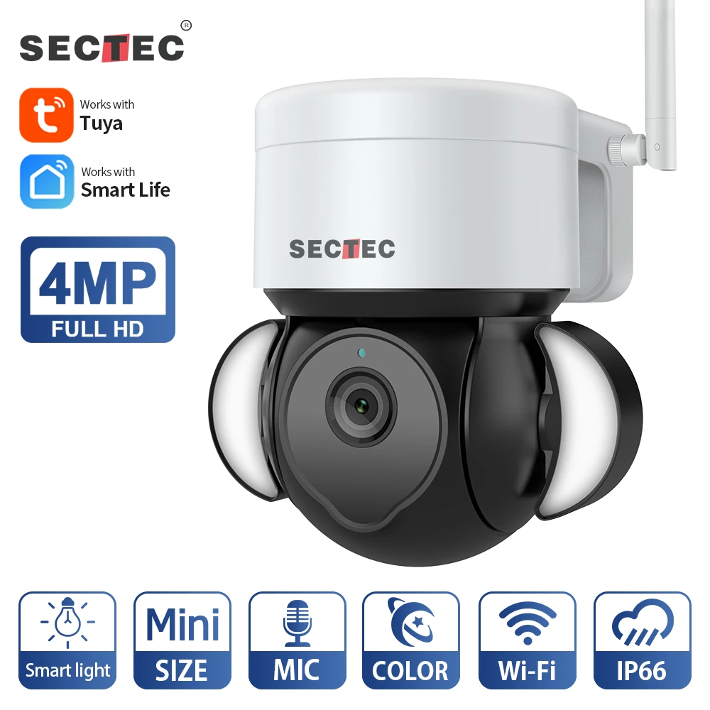SECTEC 4MP Outdoor Solar Security Camera 426 Model CCTV Camera with Night Vision Waterproof Surveillance Camera Solar Powered