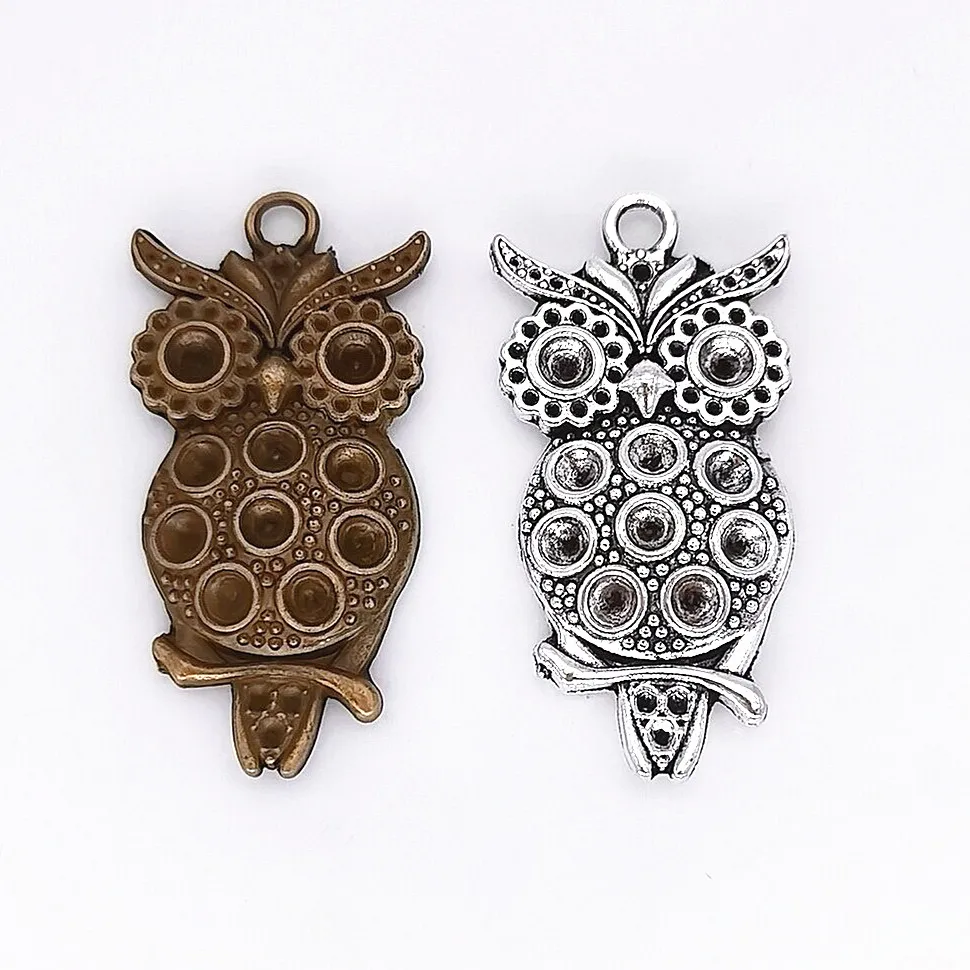 7pieces (owl) vintage zinc alloy charm metal pendant DIY jewelry discovery making accessories 009