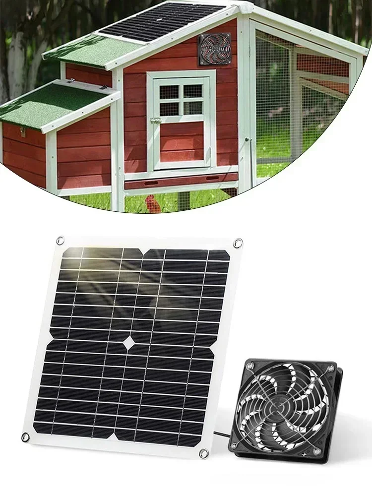 12W Solar Exhaust Fan Is Solar Panel Camping Kit For CoolingHeat Dissipation Chicken House Greenhouse For Camping Accessories