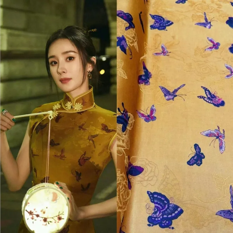 ผ้าชุดกี่เพ้าสไตล์จีนใหม่และ Hanfu เป็นผ้ากอซคล้ายเมฆผ้าไหม 100%