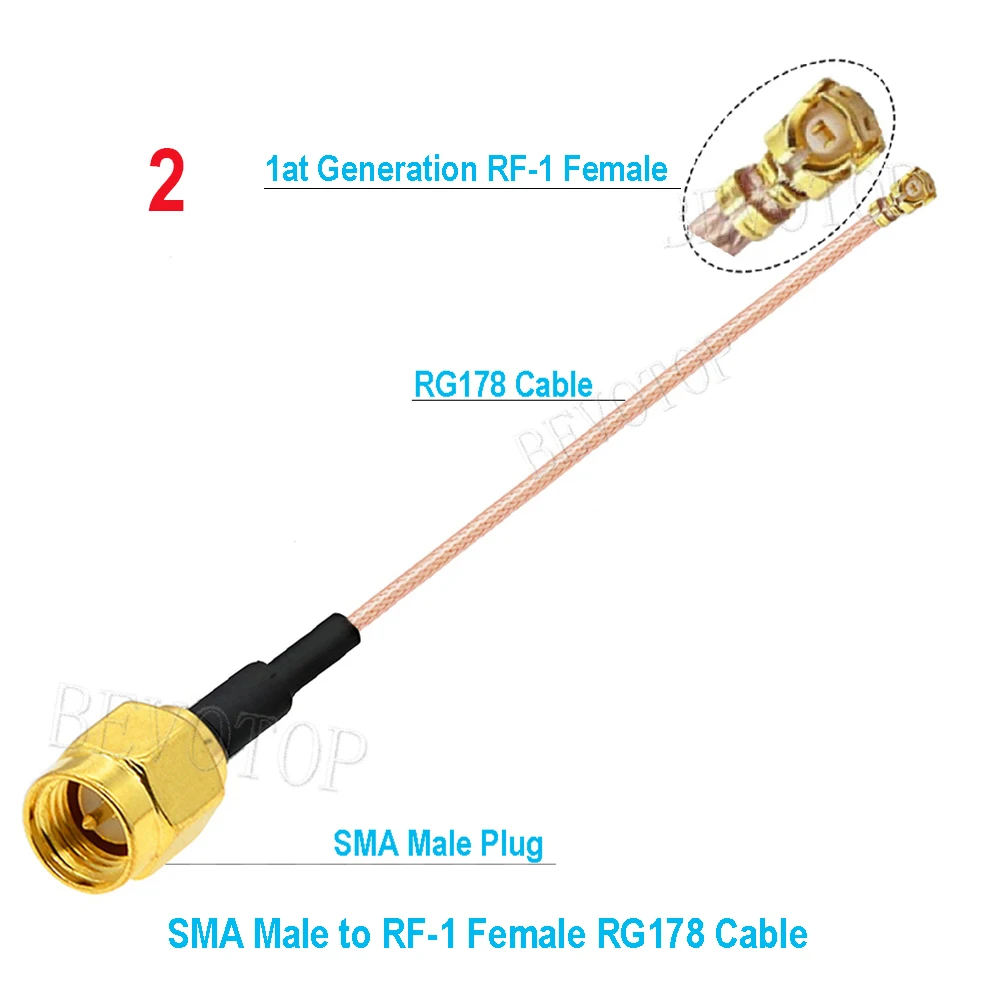 10PCS/LOT RP-SMA/ SMA Female to uFL/u.FL/IPX-1 Female Connector RF Coax Pigtail Antenna Extension Jumper RG178 SMA to IPX Cable - view 3