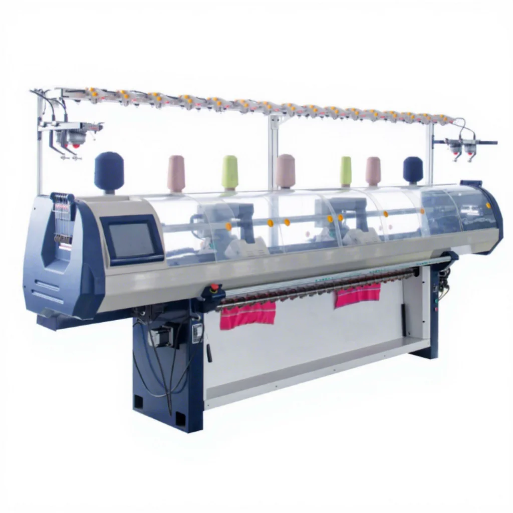 Brand Collar Jacquard Loom Automatic Flat Knitting Machine with Motor 80 Inch Knitting Width 12G 14G Gauge