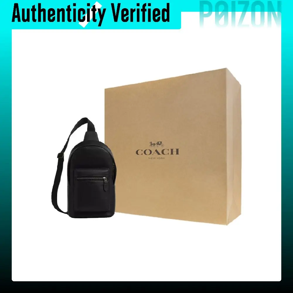COACH West Pebbled Leather Crossbody Fanny Packs Small Men's Black CY206-QBBK