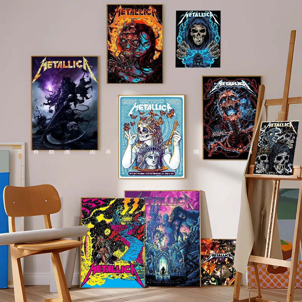 Band M-METALLICA Self-adhesive Art Poster Waterproof Paper Sticker Coffee House Bar Posters Wall Stickers