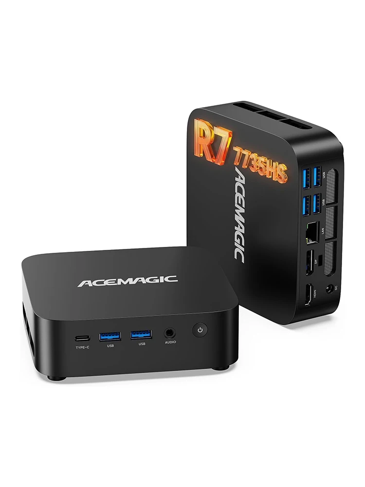 ACEMAGIC M1 Mini-PC AMD Ryzen 7 7735HS (8C/16T, bis zu 4,75 GHz) Windows 11 Pro Mini-PC mit AMD Radeon 4K Triple Display WiFi6 BT5.2