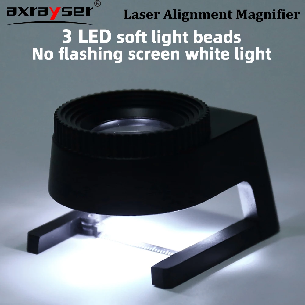 

Laser Alignment Magnifier 50x Magnifier with LED Light Graduated Ruler for Observing Laser Spot on Laser Marking Cutting Machine