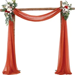 2PACK Terracotta Wedding Arch Draping Fabric Chiffon Sheer Drapes Decor for Wedding Birthday Party Backdrop Curtains Decorations