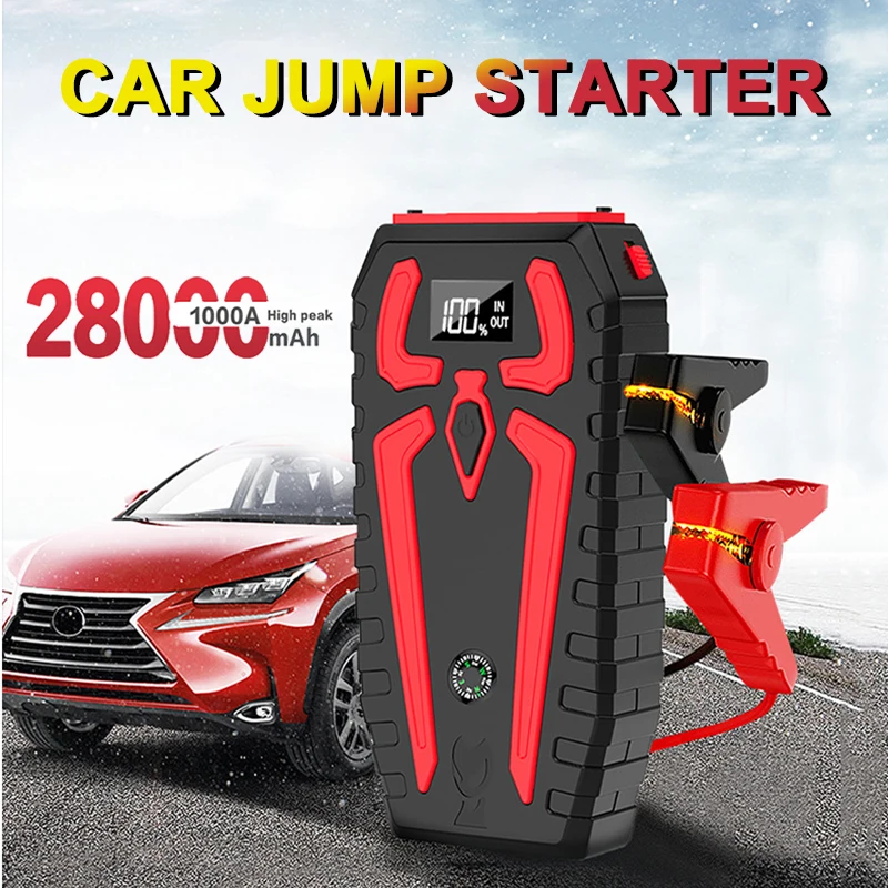 Car Jump Starter 12V 28000mAh Power Bank Portable Starting Charger Battery Booster Car Starter Starting Device