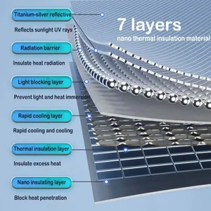 Xe ô tô Sunshade Umbrella, Bóng râm tự động, Bộ bảo vệ Sun Shade, Parasol, Roader Roads, Phụ kiện bảo vệ, Mùa hè 8 Bán hàng chính Cajuela Wind - №2