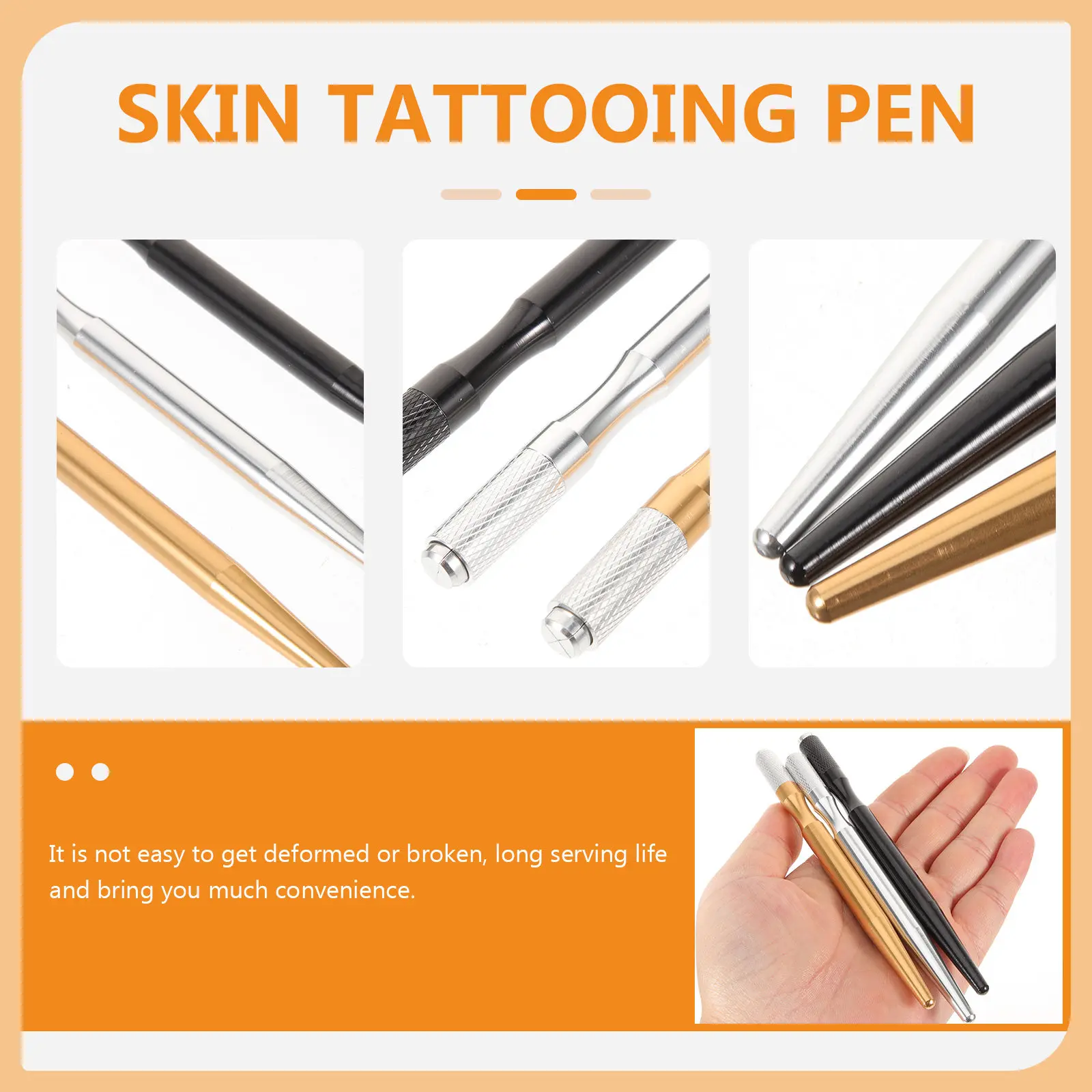 

3Pcs Micro Shave Embroidery Pen Hard Aluminum Manual Pencil for Eyebrow Eyeliner Lip Tattooing Professional Beauty Salon Tool