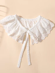 Women's New Shoulder Collar with Fashionable Embroidered Double-layer Lace and Pleated Decorative Shawl Collar
