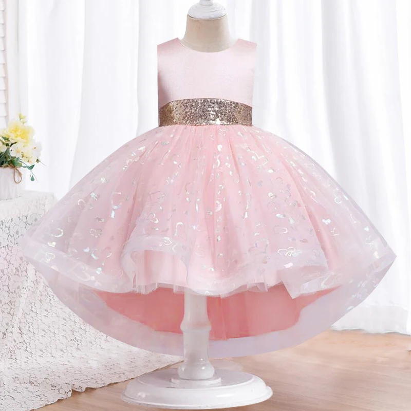 Sommerliches ärmelloses Pailletten-Abendkleid für Kinder – Festliches Prinzessinnenkleid für Hochzeiten, Geburtstage und Partys