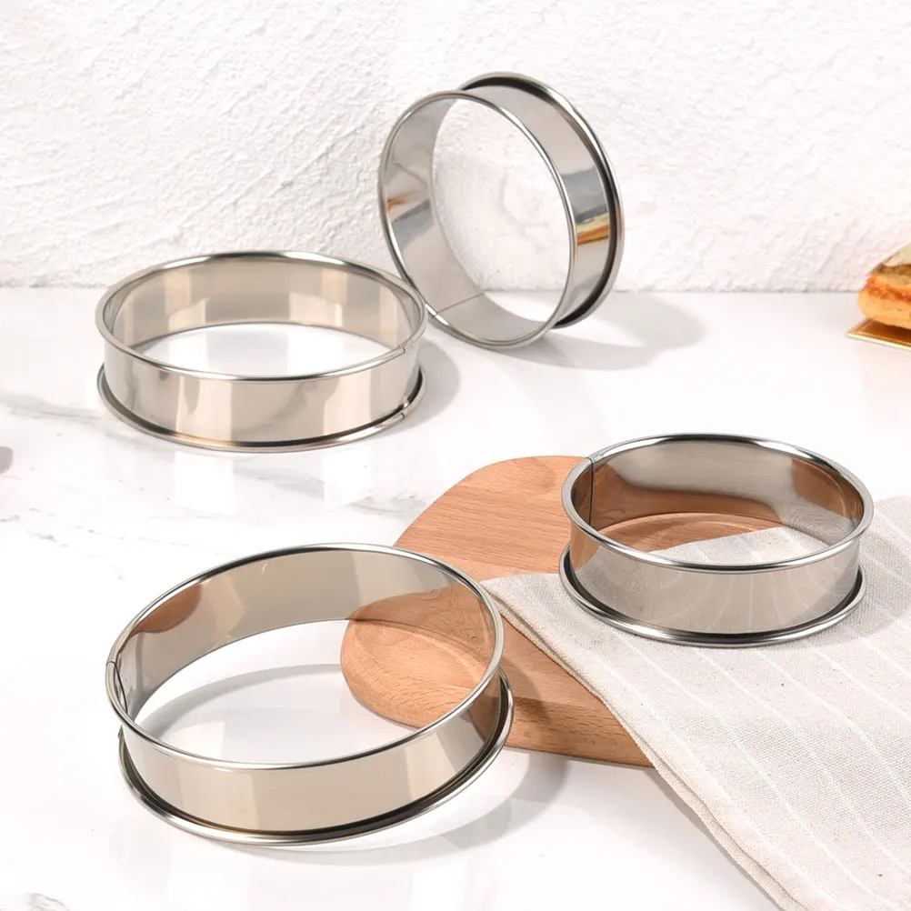

12pcs Stainless Steel Pizza Stuffing Ring Deep Baking Tool Tart Crumpet Muffin Ring Professional Kitchen Bakeware Diy